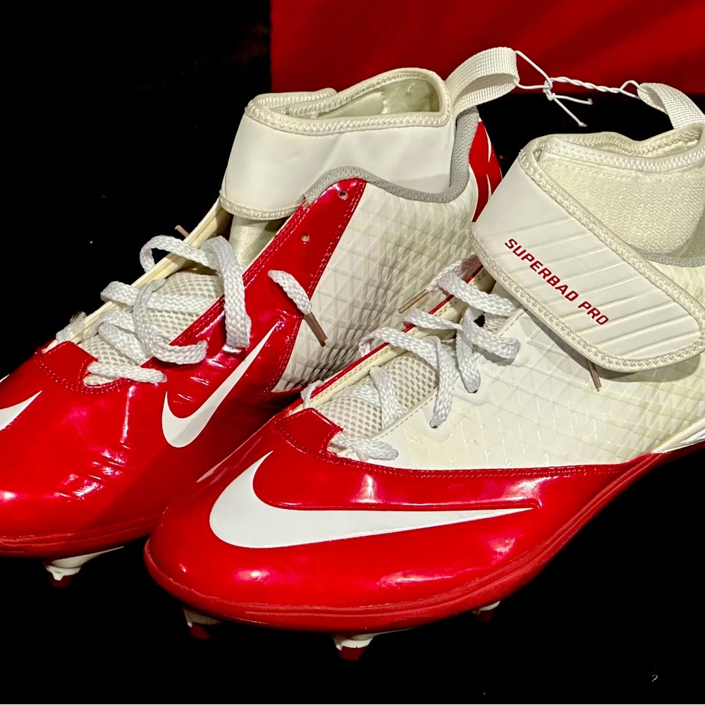 Nike Lunar Superbad Pro
Football Lacrosse Cleats White Red